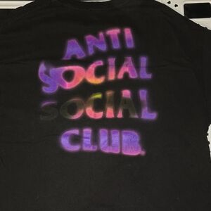 Anti Social Social Club Black Tee with White Circular Logo